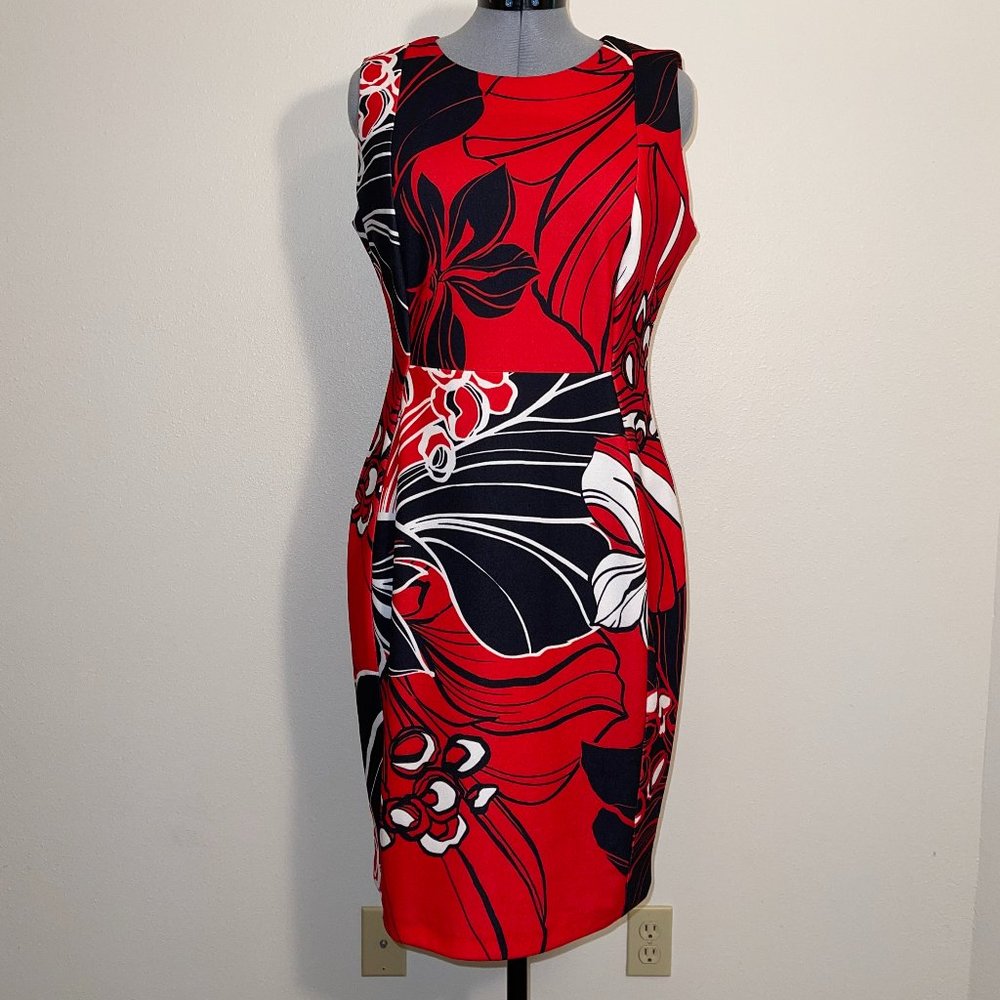 Calvin Klein Floral-Print Dress sz 14
